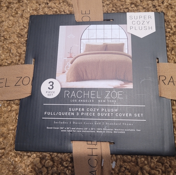 Rachel Zoe Sherpa Cozy PLUSH Full/QUEEN Size Comforter 3 Piece set - Picture 7 of 9
